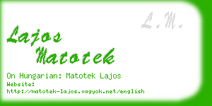 lajos matotek business card